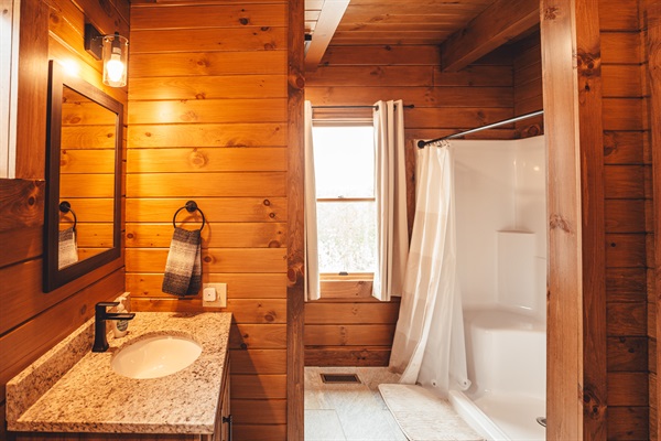 Large Walk-in Shower with Shower Seat