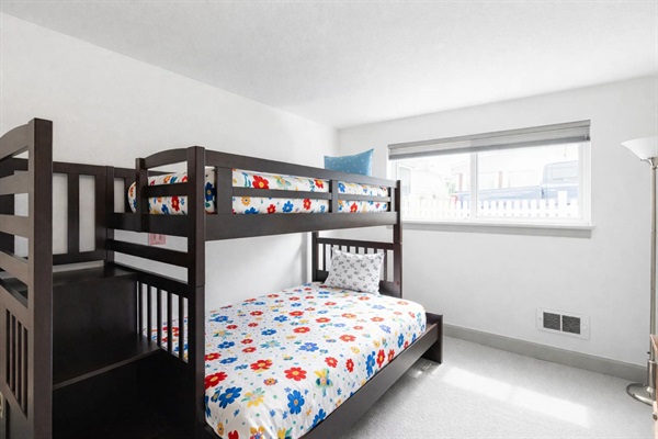 Your kids with absolutely love the spacious and comfortable Bunk beds with Twin and Full mattresses.