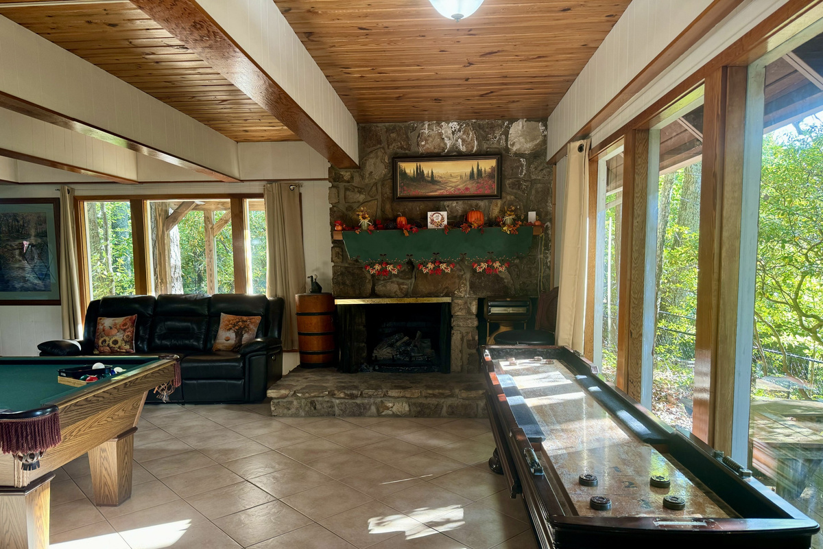 FALL GAME ROOM & FIREPLACE