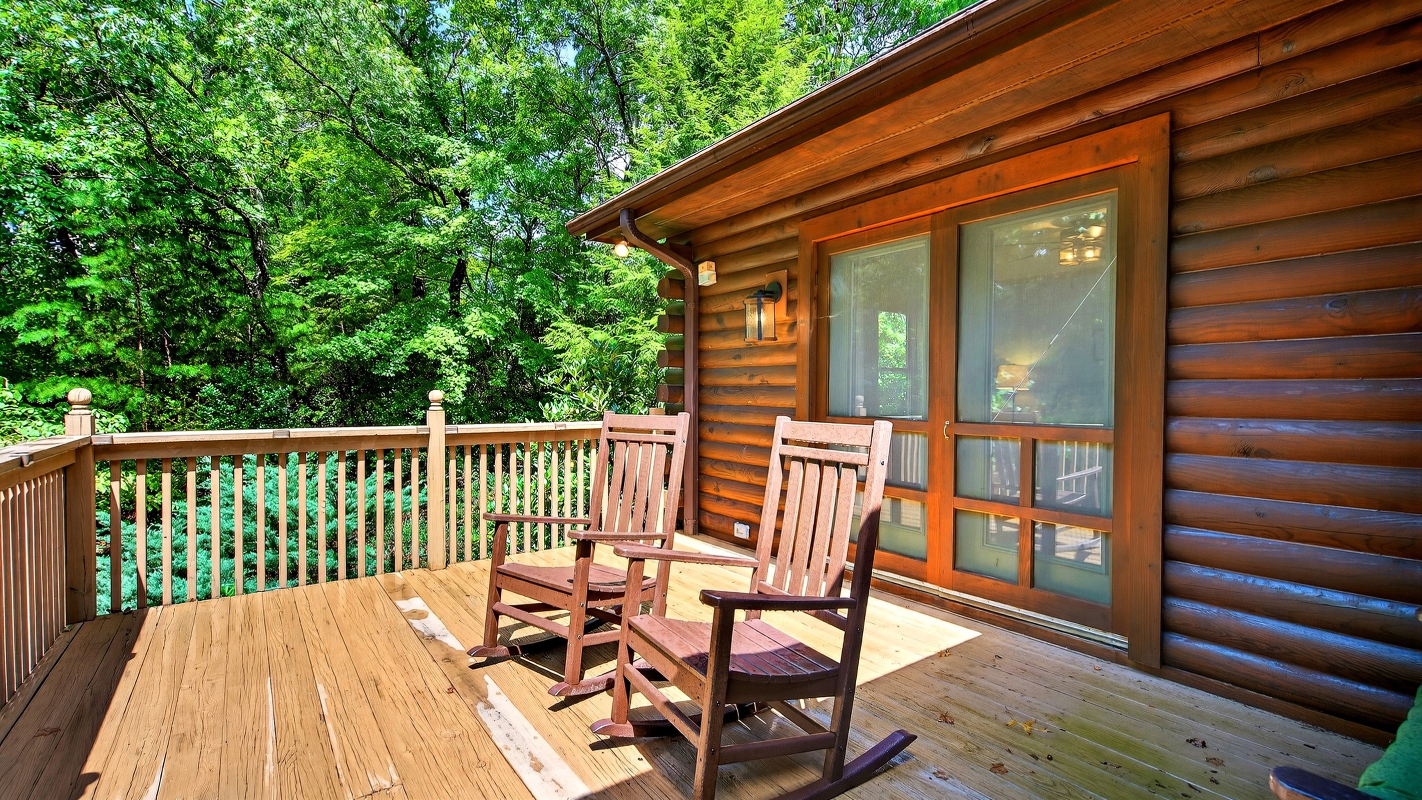 Rocking chairs on the back deck.