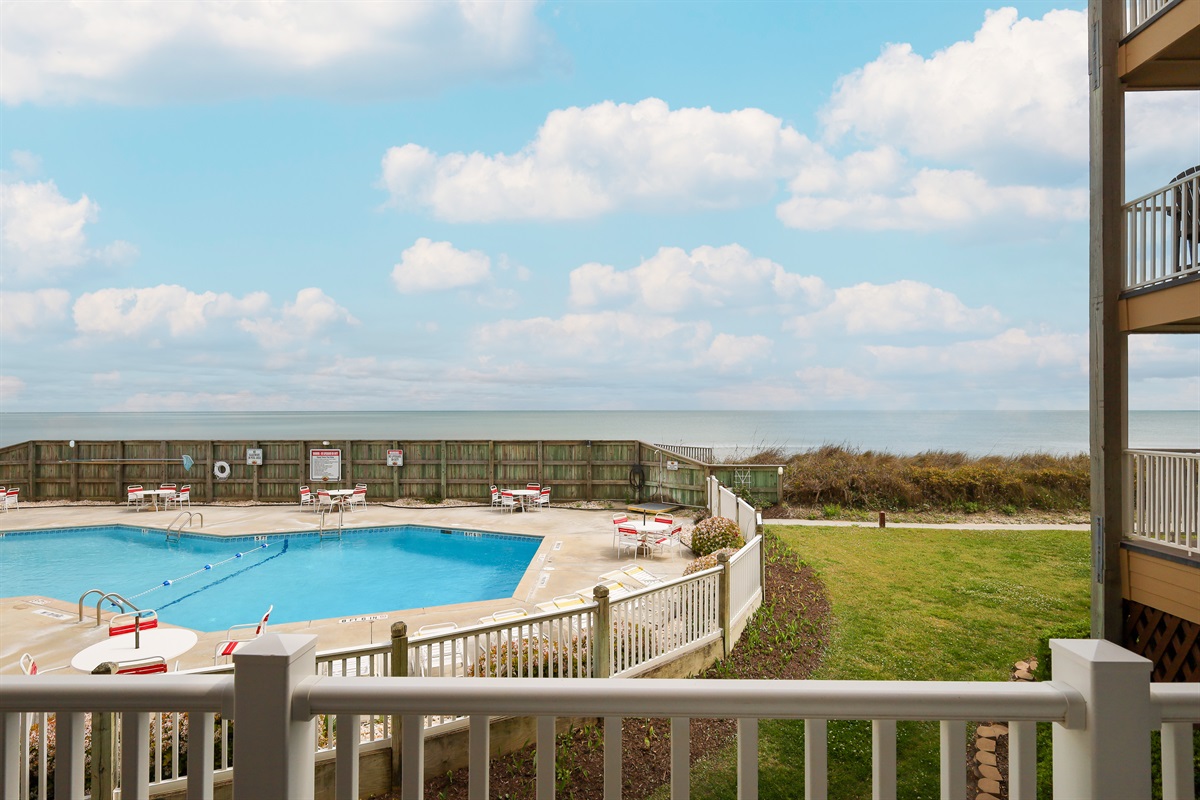 Pool and ocean views from the balcony!