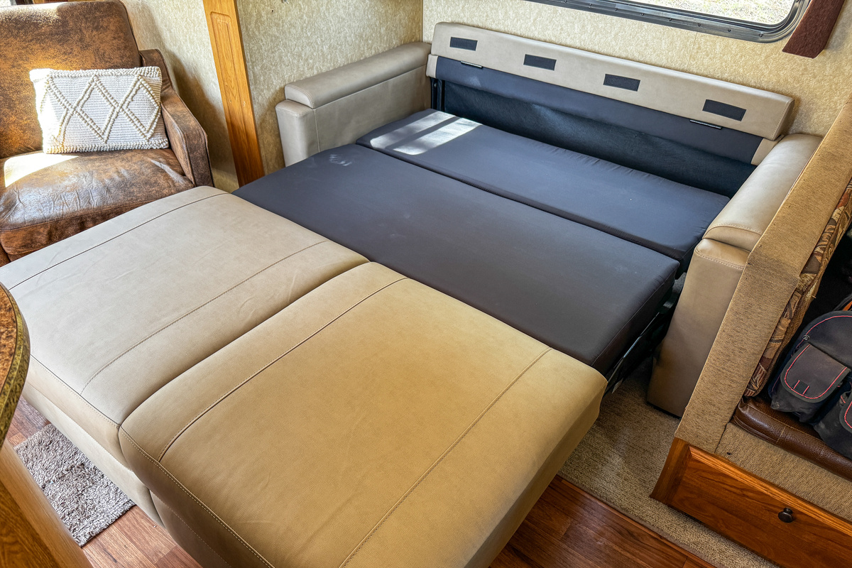 Sofa bed pulled out