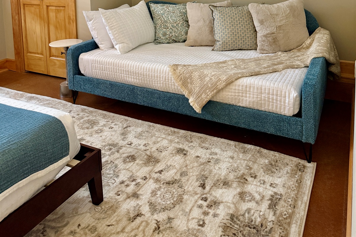 The memory foam mattress on the daybed is super comfortable!