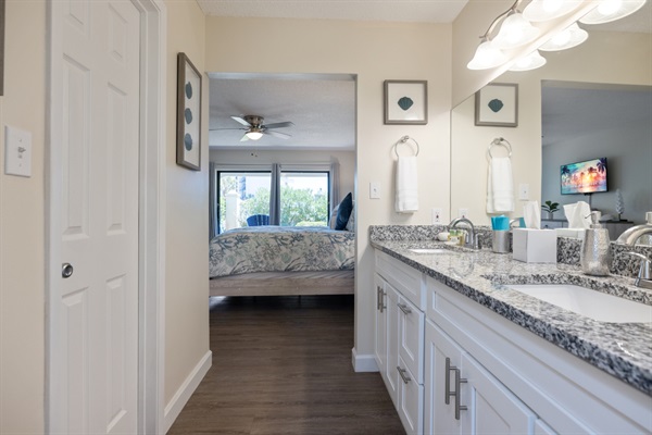 Master bathroom with double vanity