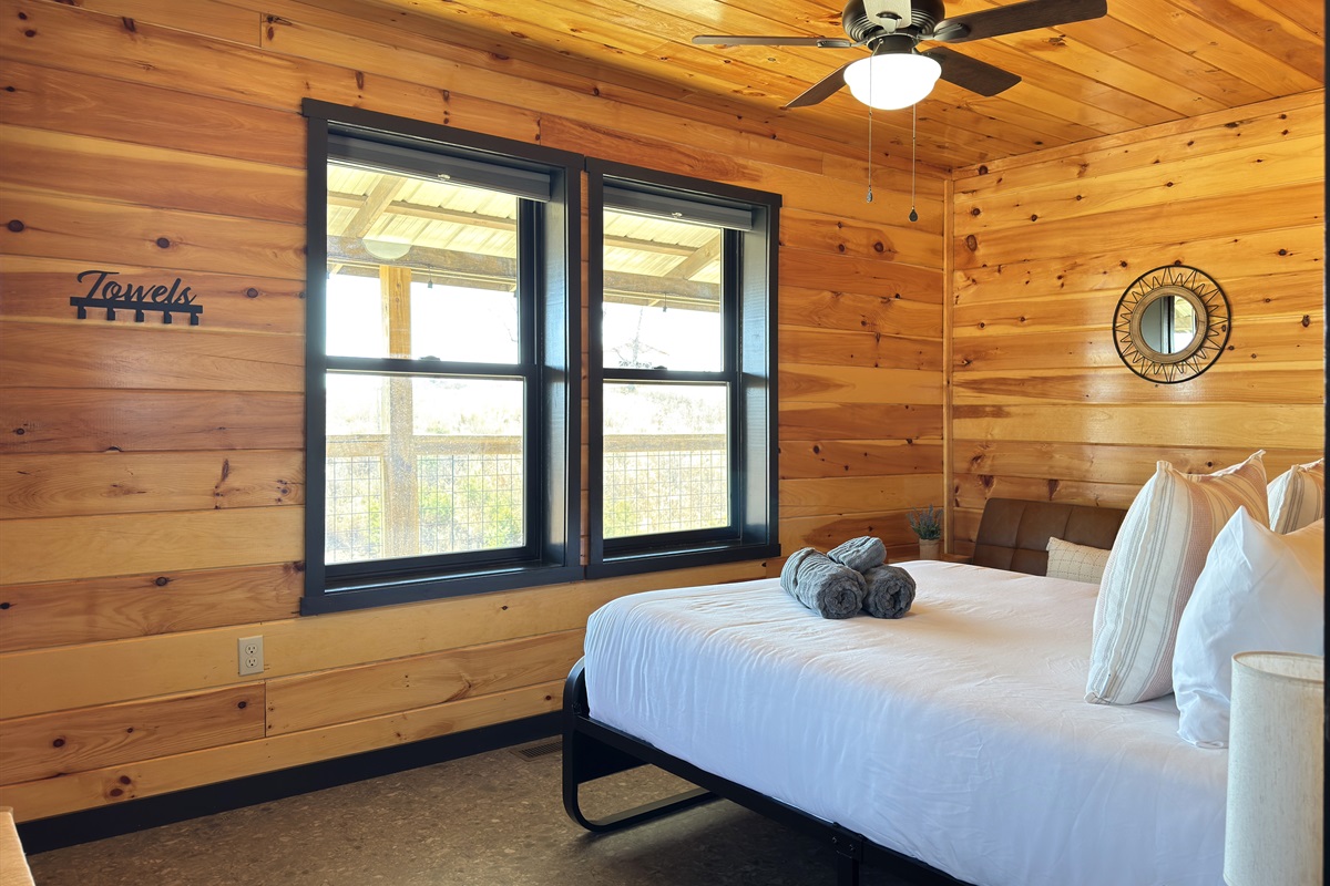 First floor Queen bedroom + futon