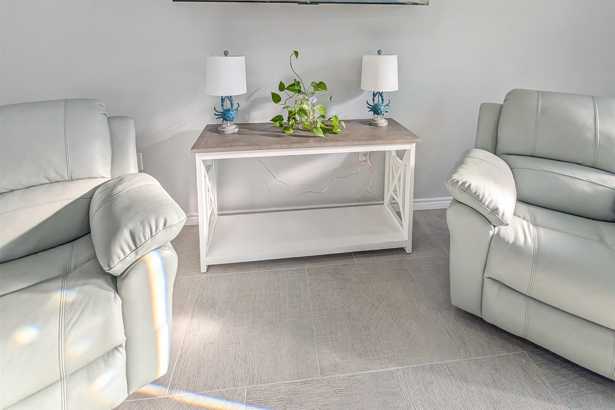 Rocker recliners and a smart tv