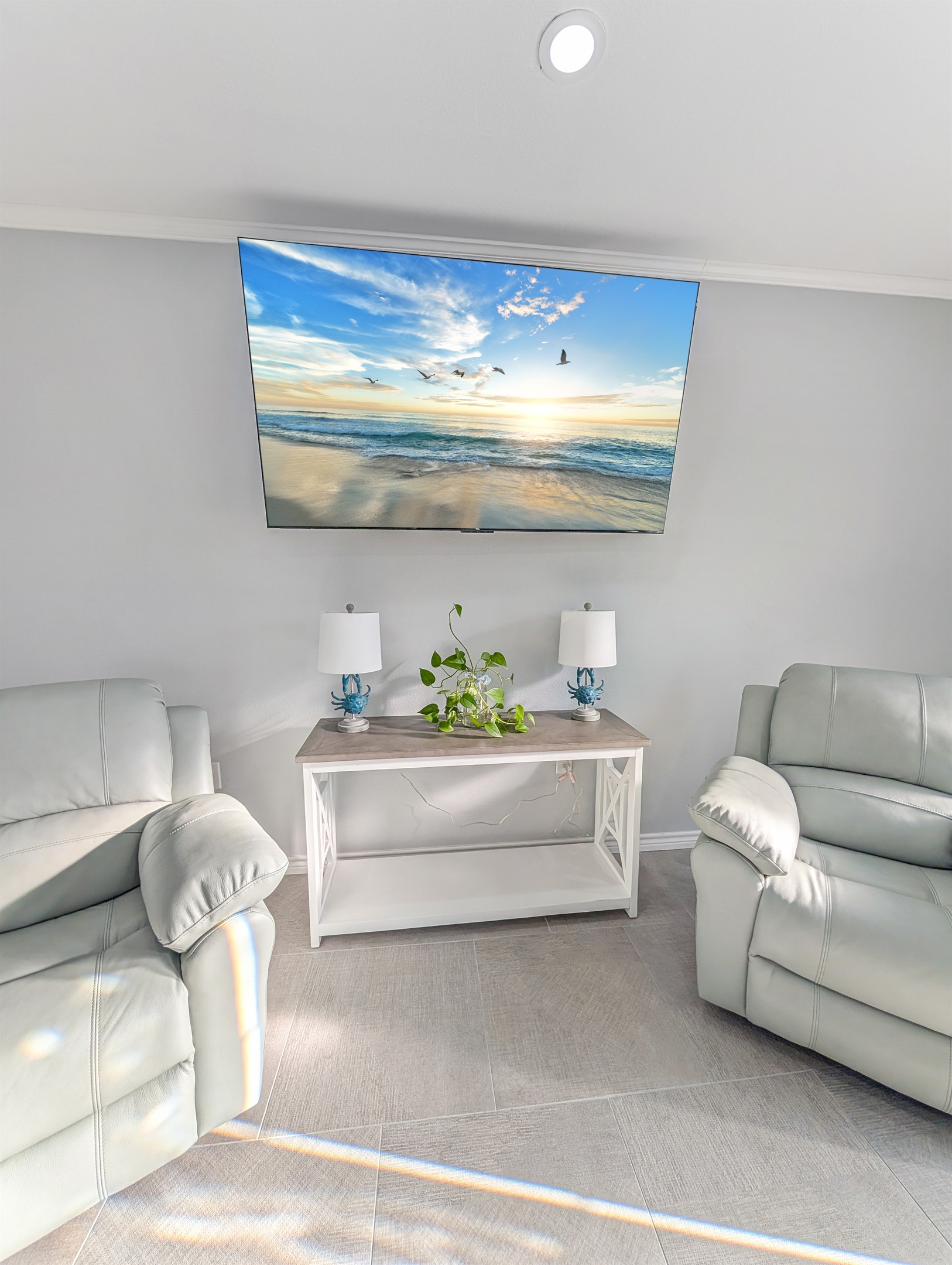 Rocker recliners and a smart tv