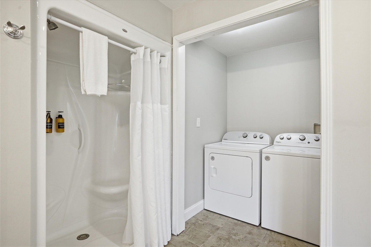 Tucked within the master bathroom, the laundry closet adds everyday convenience right where you need it, making longer stays feel easy and effortless.