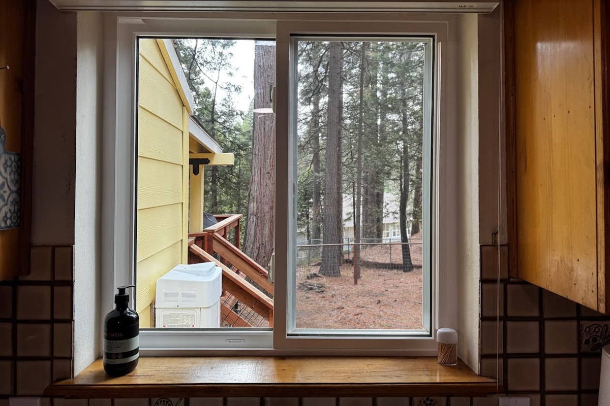 Enjoy the trees and fresh air while working in the kitchen, or just stare off into space while drinking your favorite cup of coffee.