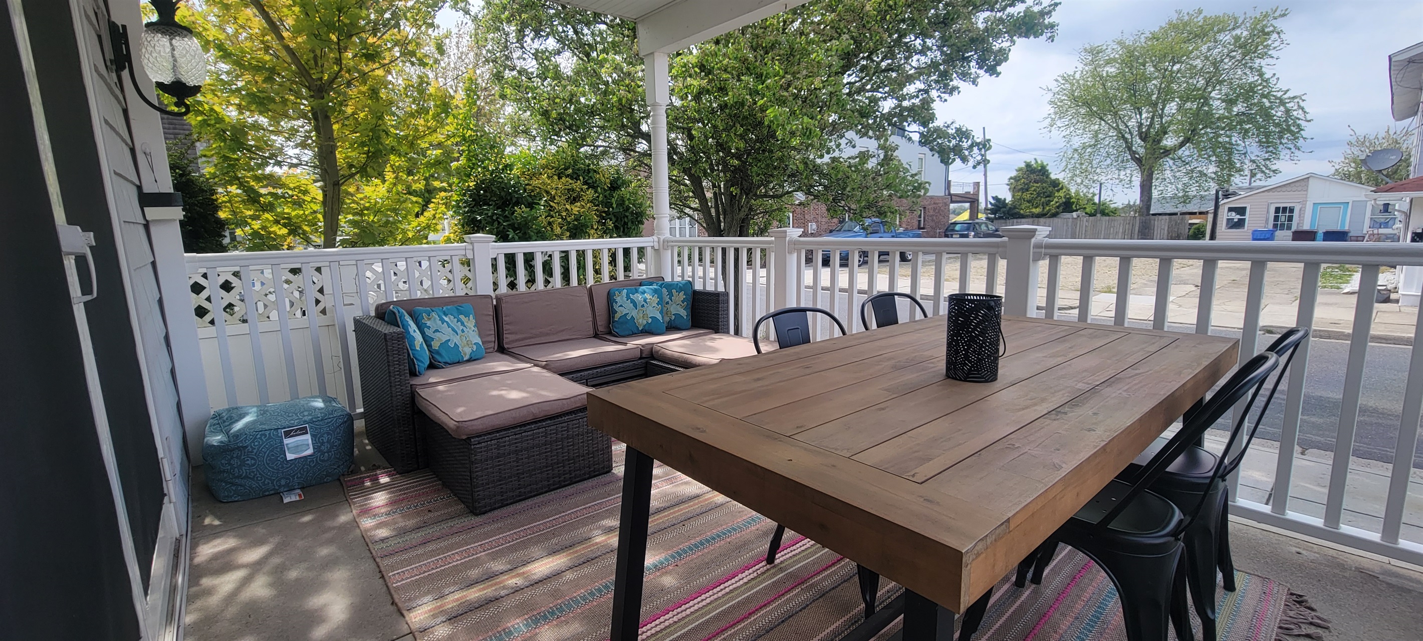 Amanda "loved having the shady front porch to enjoy our morning coffee and dinner" on the front porch.