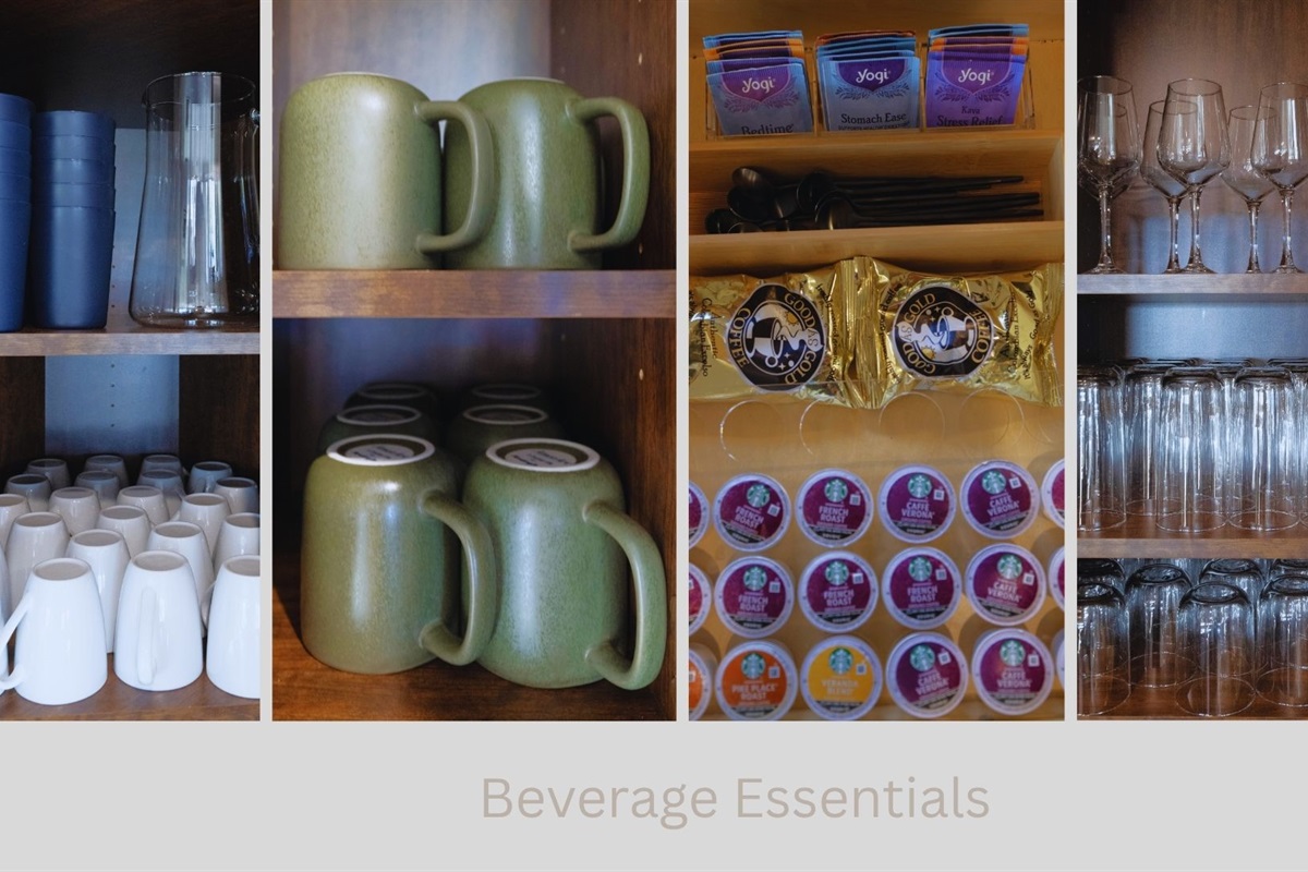 Start your mornings right with complimentary coffee, tea, mugs, and glassware — everything ready for you.