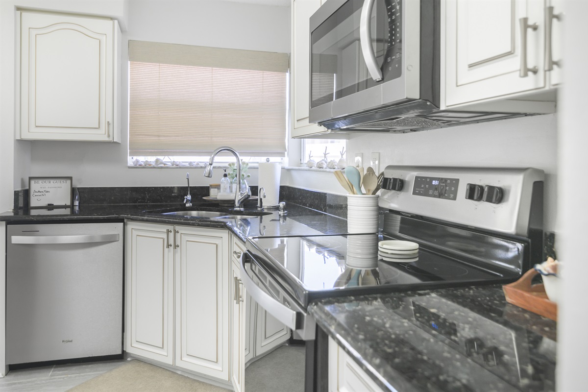 Fully equipped with modern appliances, the kitchen makes meal prep a breeze&mdash;whether you're brewing morning coffee or cooking up local seafood