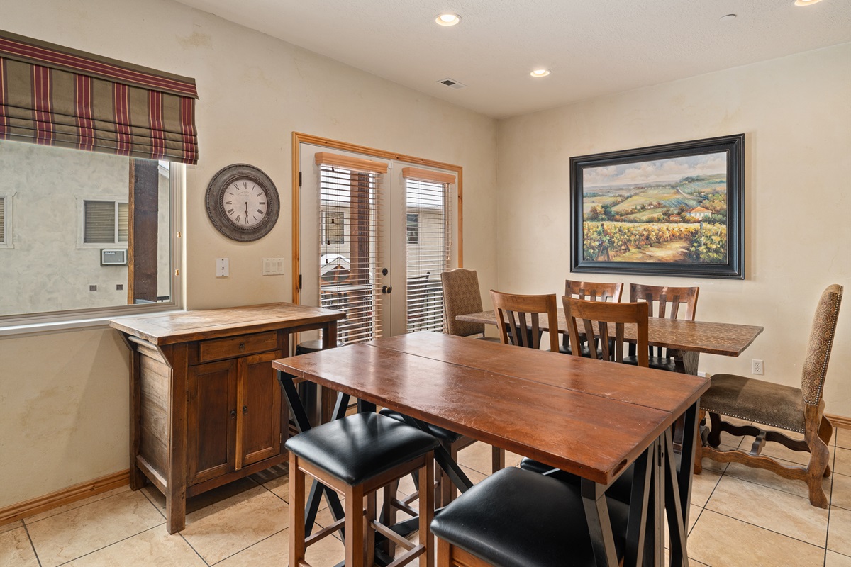 Kitchen and dining space ideal for gathering