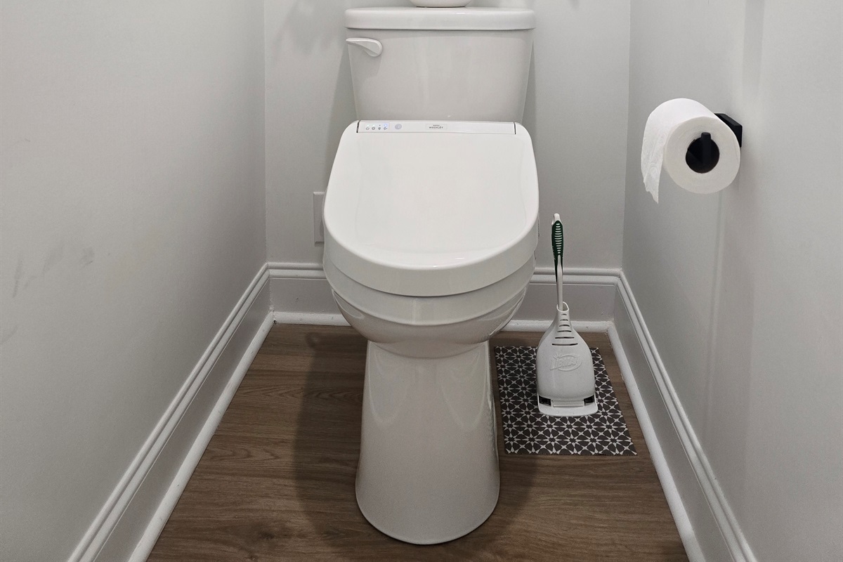 Toto heated bidet seat in master bath.