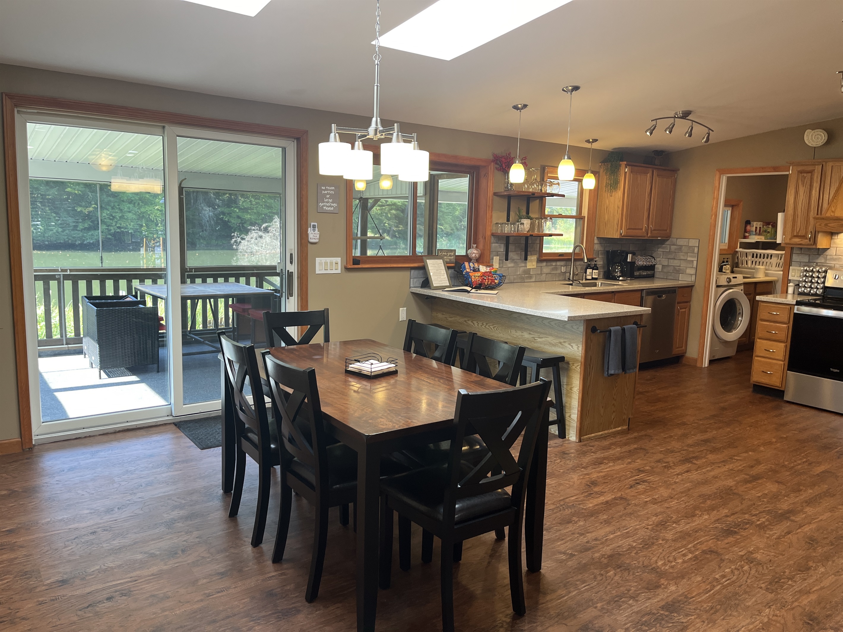 Take in the view of the river while eating your meals.