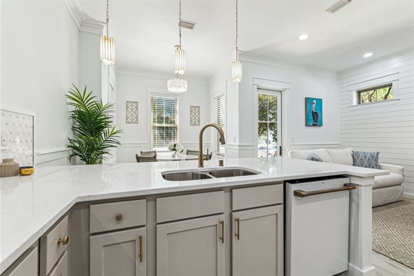Open concept kitchen, dining room, and living room