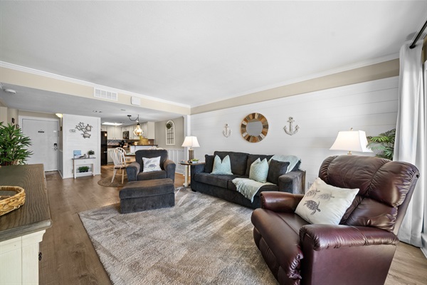 Living Room with Queen Pullout Couch