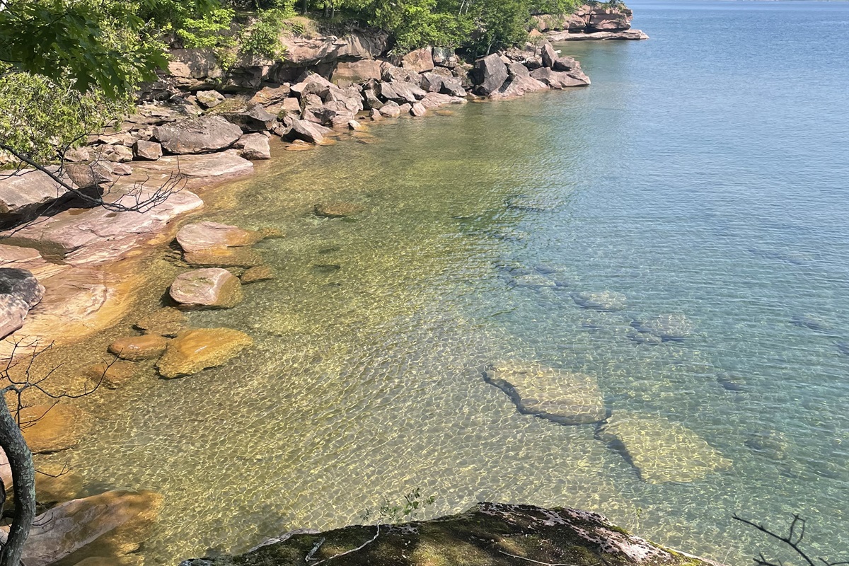 Big bay point loop trail on Madeline Island. Accessible by ferry out of Bayfield town to La Pointe/Madeline Island 