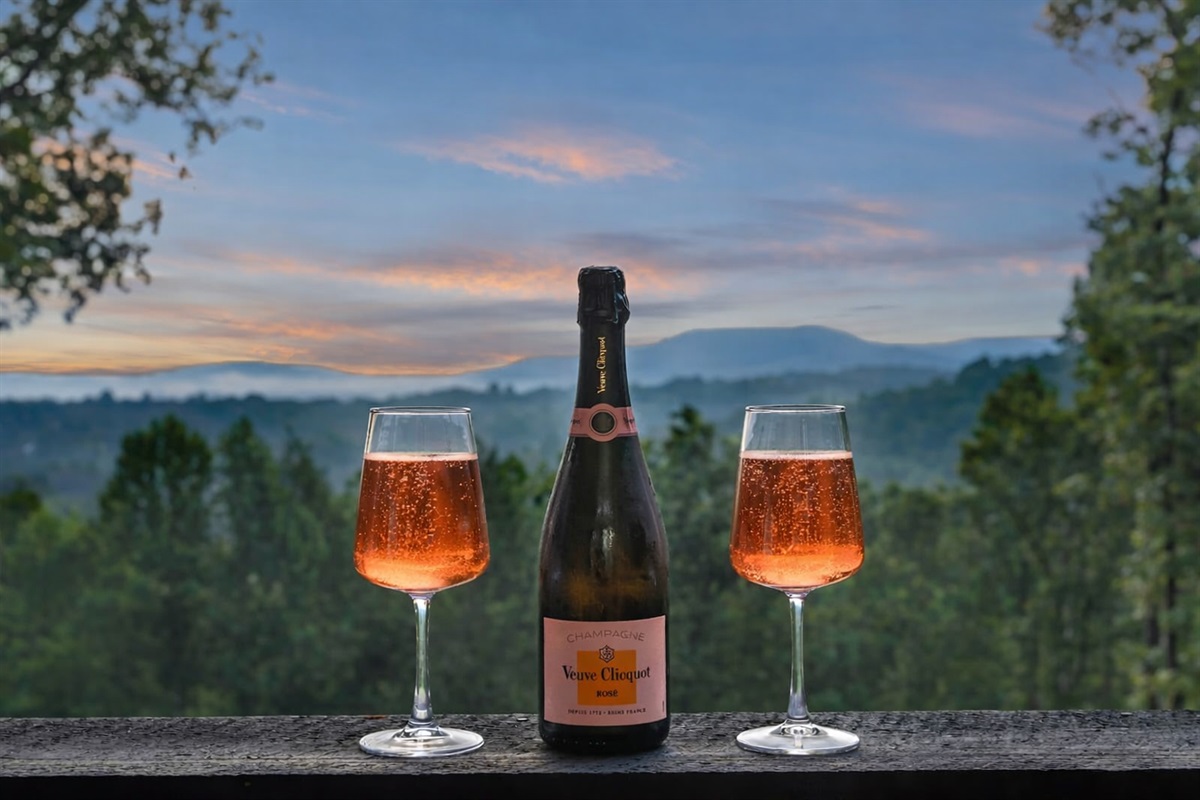 This is why they are called the Blue Ridge Mountains. Let's toast to that!