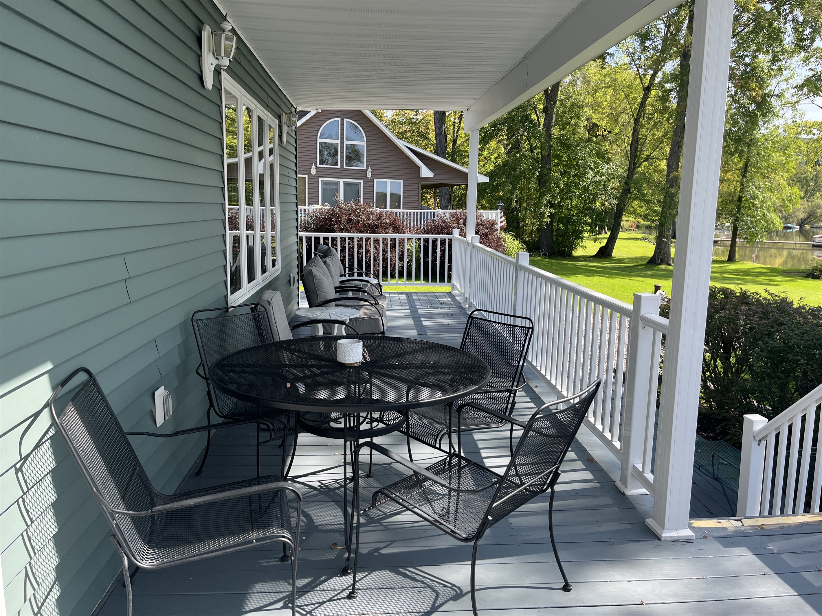 Covered deck with seating and dining