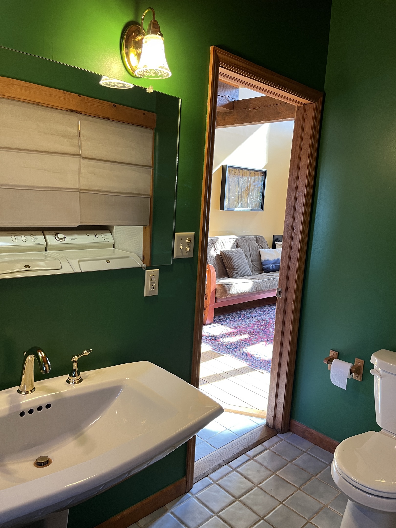 Camp Havon 1st floor bathroom conveniently located adjacent to the living room and main entry area.