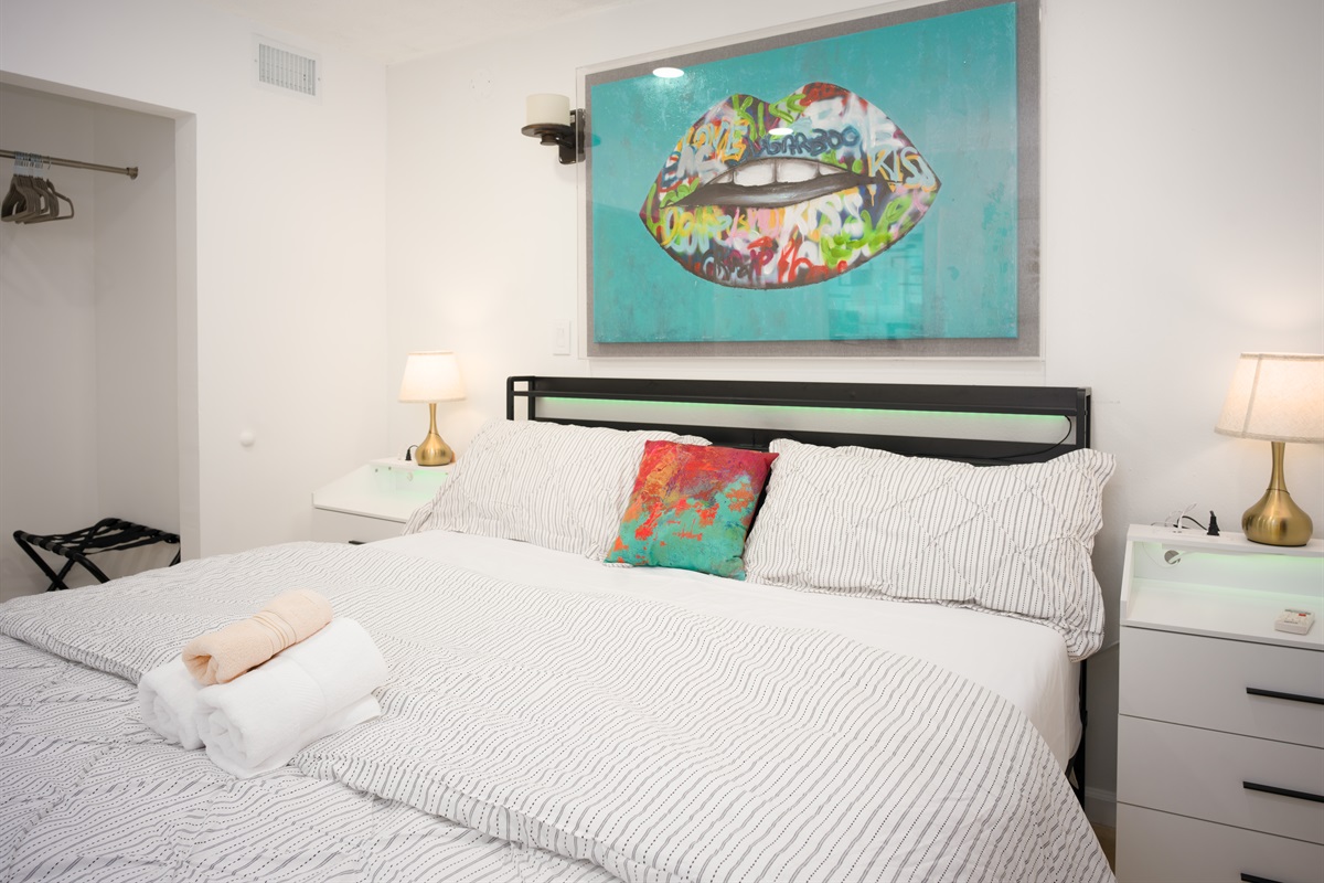 Bedroom with king bed
