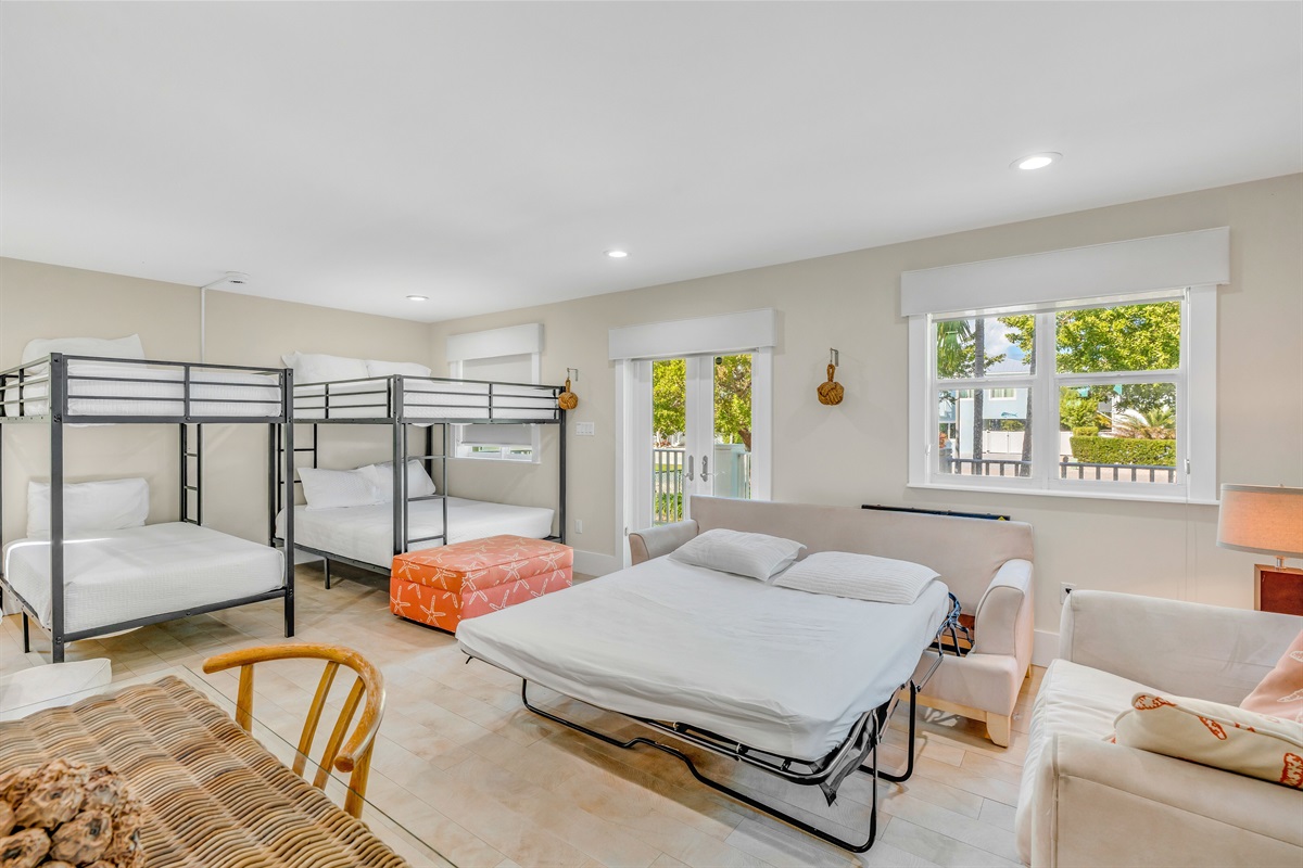 The couch includes a queen pull out bed.