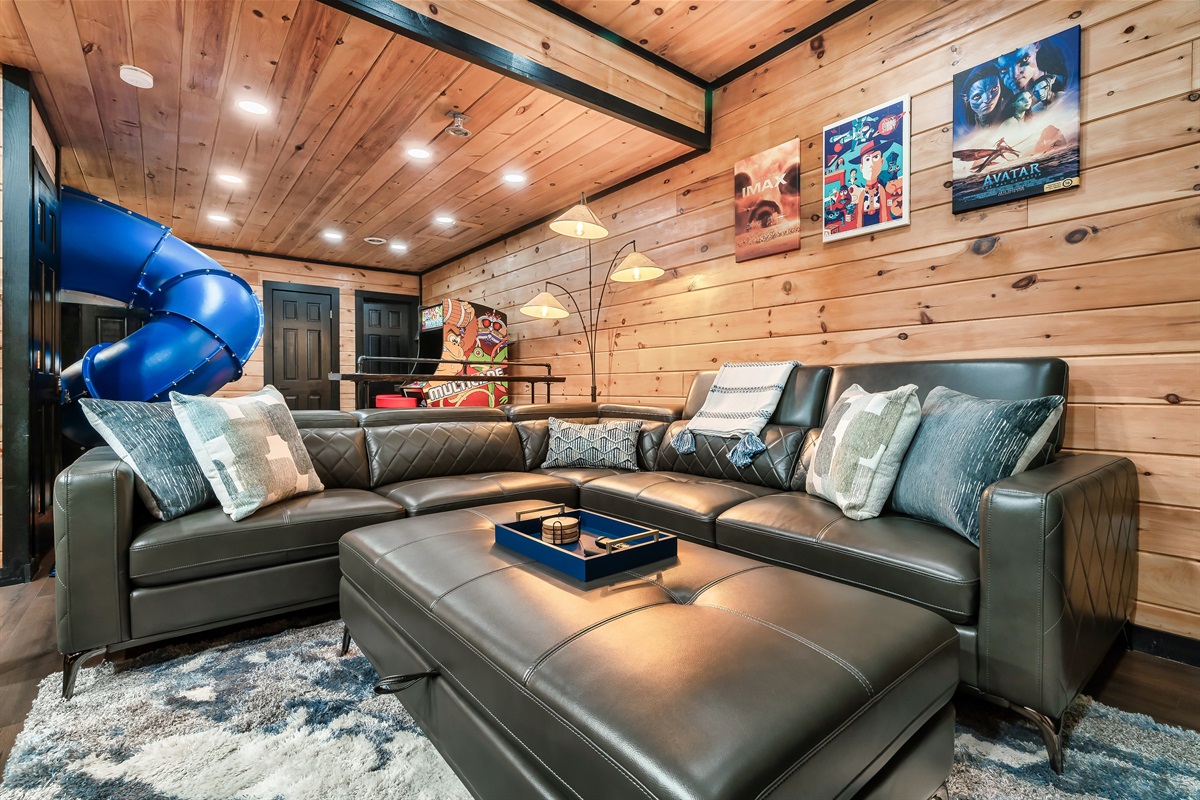 Lounge on the Couch as you get to your favorite entertainment in this Home Theatre space