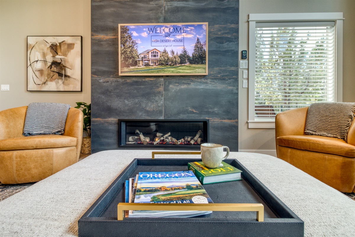 Snuggle in with a cozy fire and watch a movie or enjoy a cup of coffee with a good book.