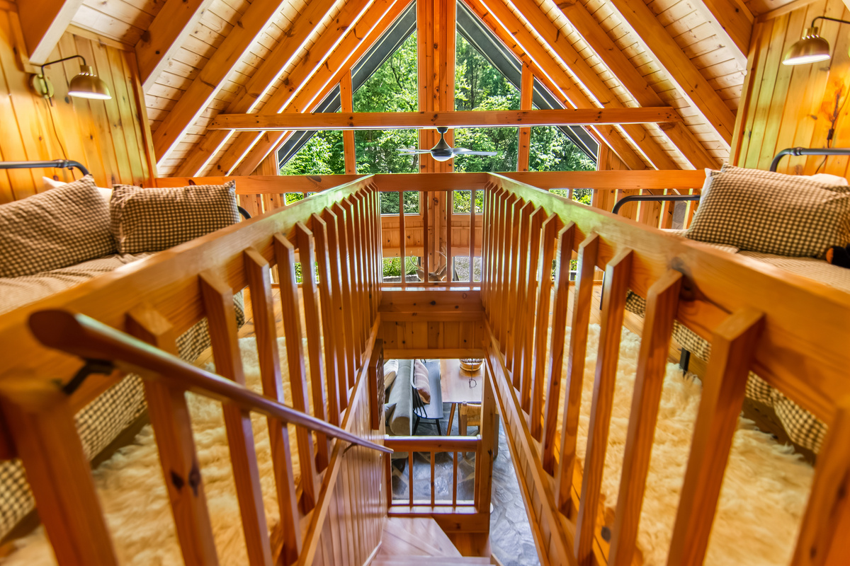 Stairs leading up to the loft 