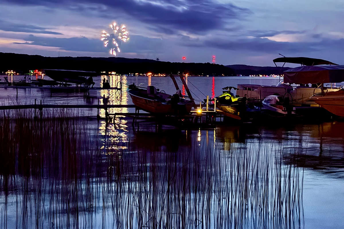 Fireworks on the lake for July Fourth