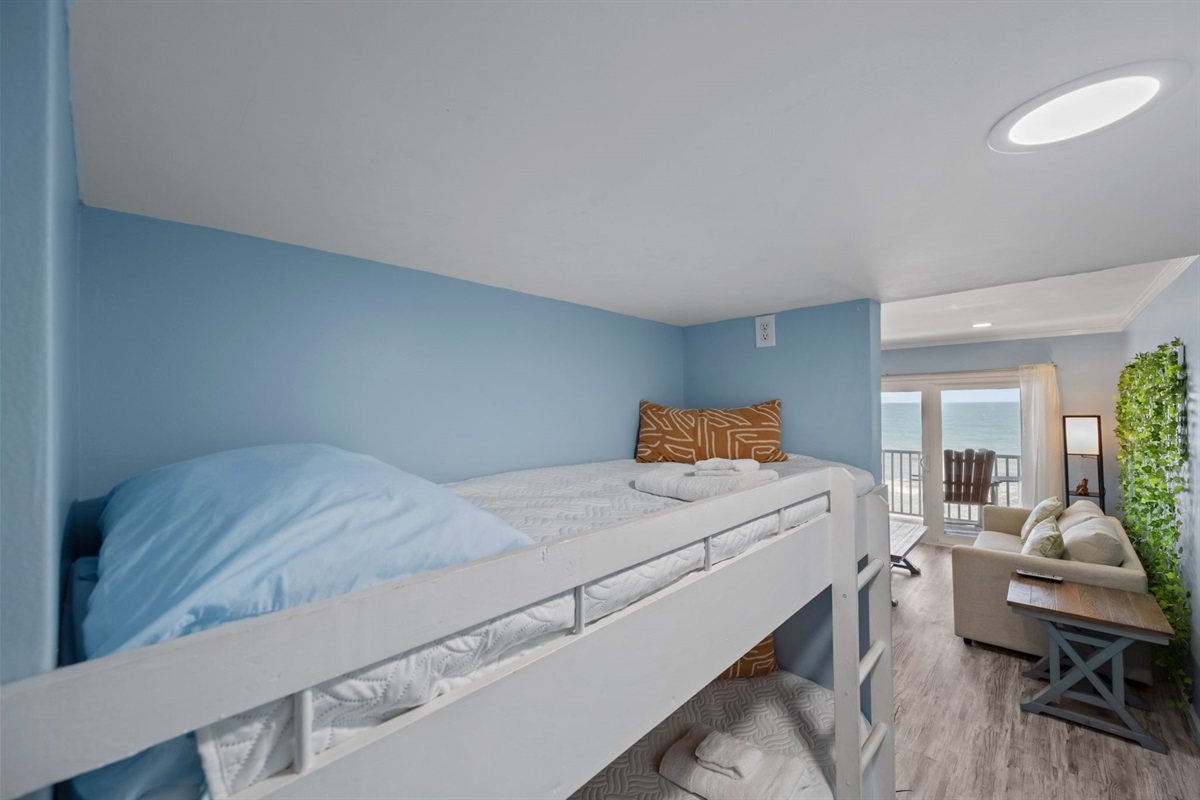 Built-in twin bunks maximize space without sacrificing comfort
