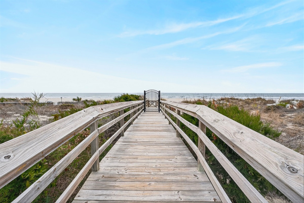 Private beach boardwalk | Starfish | Oceanview 101 | 1116 Ocean Blvd, Isle of Palms, SC | IOP Escapes