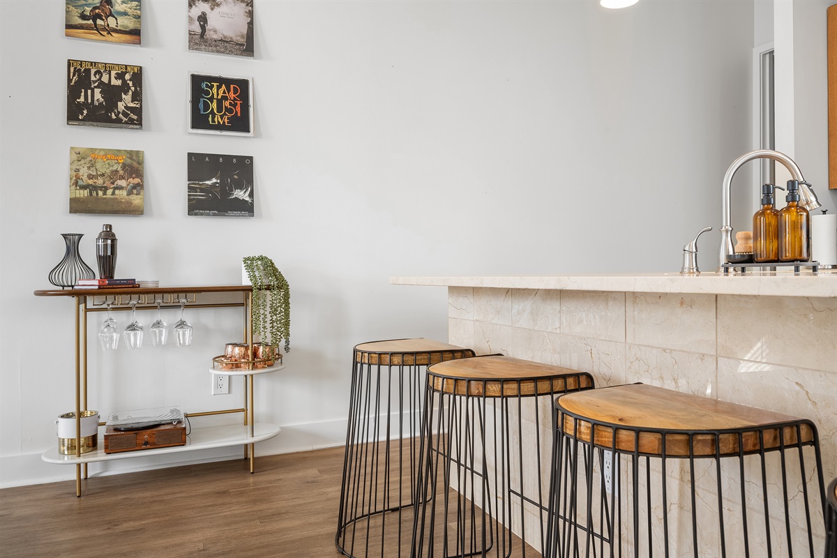 Extra seating at the bar for entertaining.