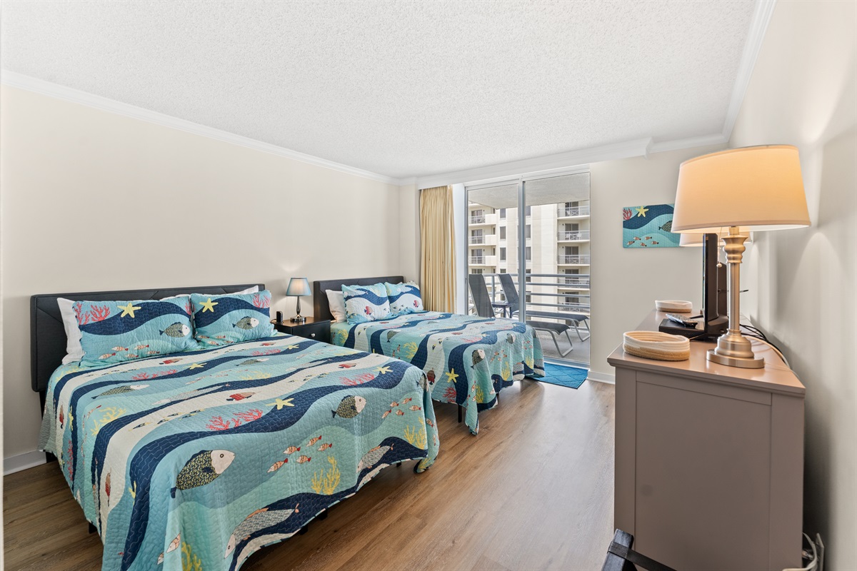 Lovely 3rd Bedroom with 2 double beds and balcony access