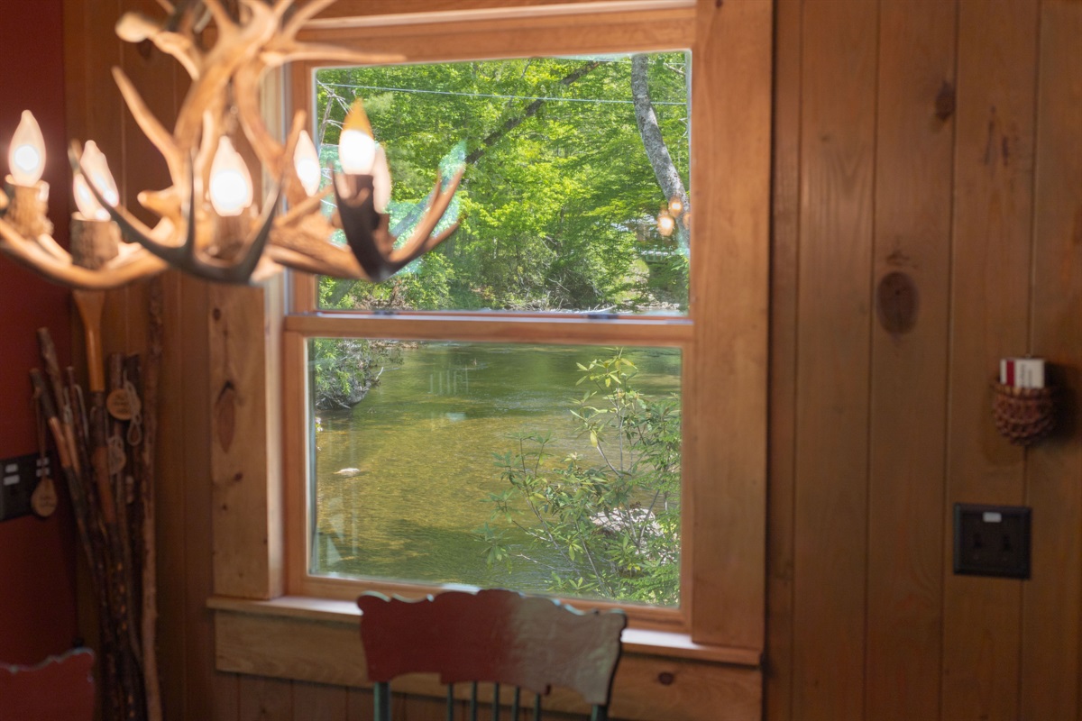 Enjoy peaceful creek views right from the dining table while you sip coffee or share a meal together.
