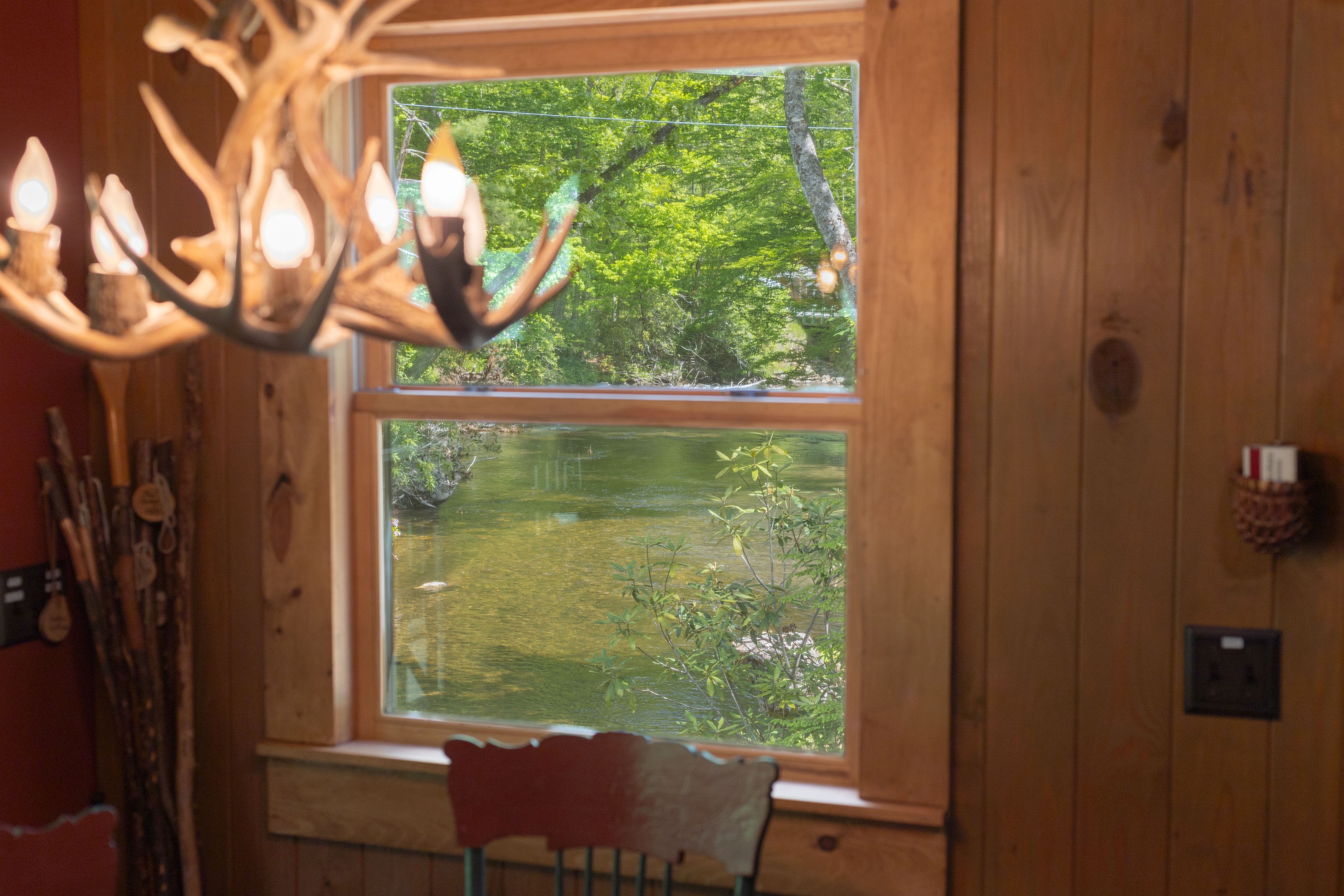Enjoy peaceful creek views right from the dining table while you sip coffee or share a meal together.