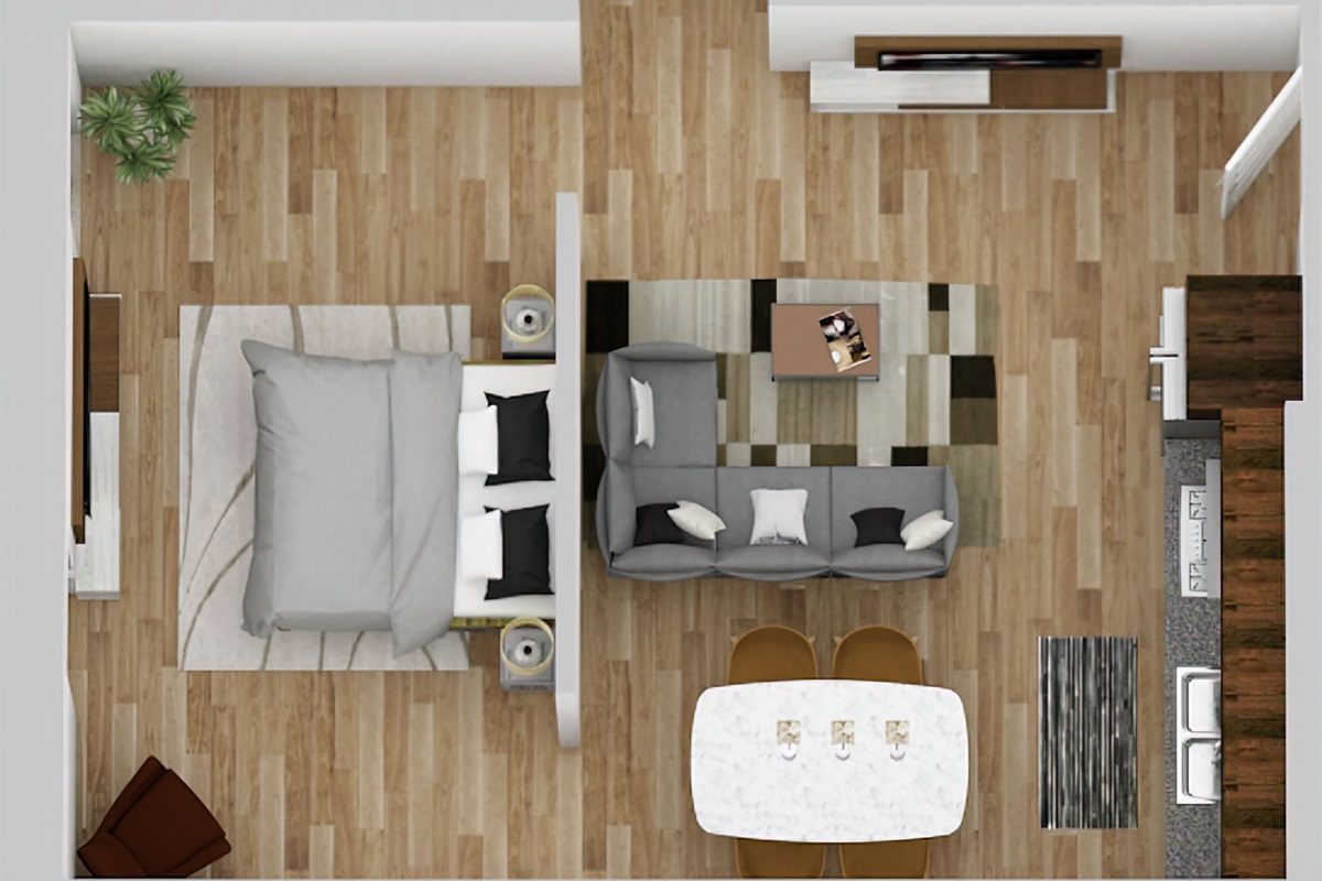 Actual image of newly remodeled floor plan.