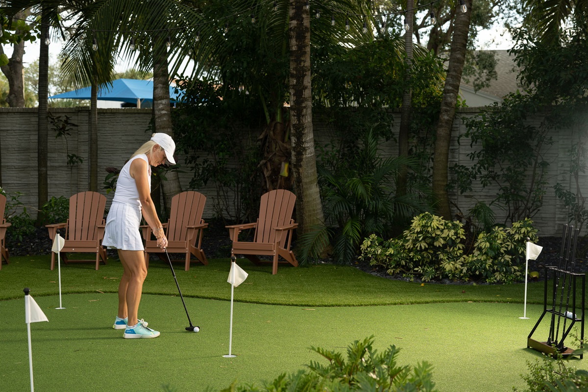 Challenge your friends to a round of mini golf right in your own backyard &mdash; fun for all ages!