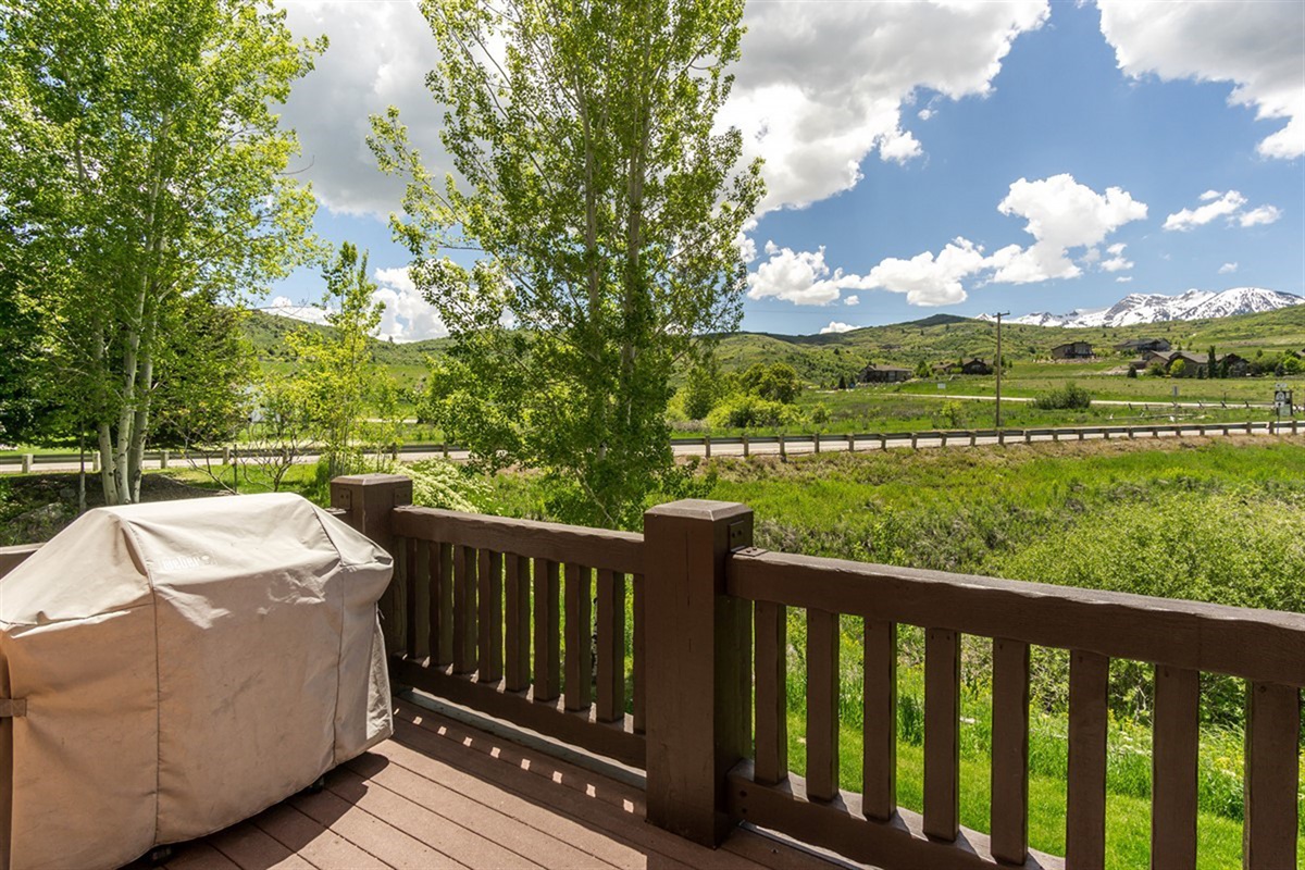 An upper deck with grill and sweeping views—perfect for al fresco dining while taking in the stunning landscape.
