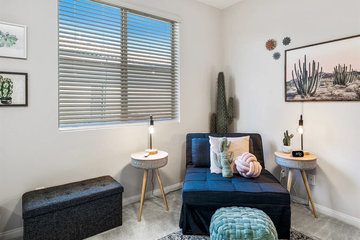 3rd bedroom chair folds into twin bed