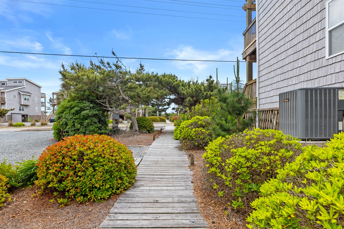 Easy walkway access leading to the home and surrounding area