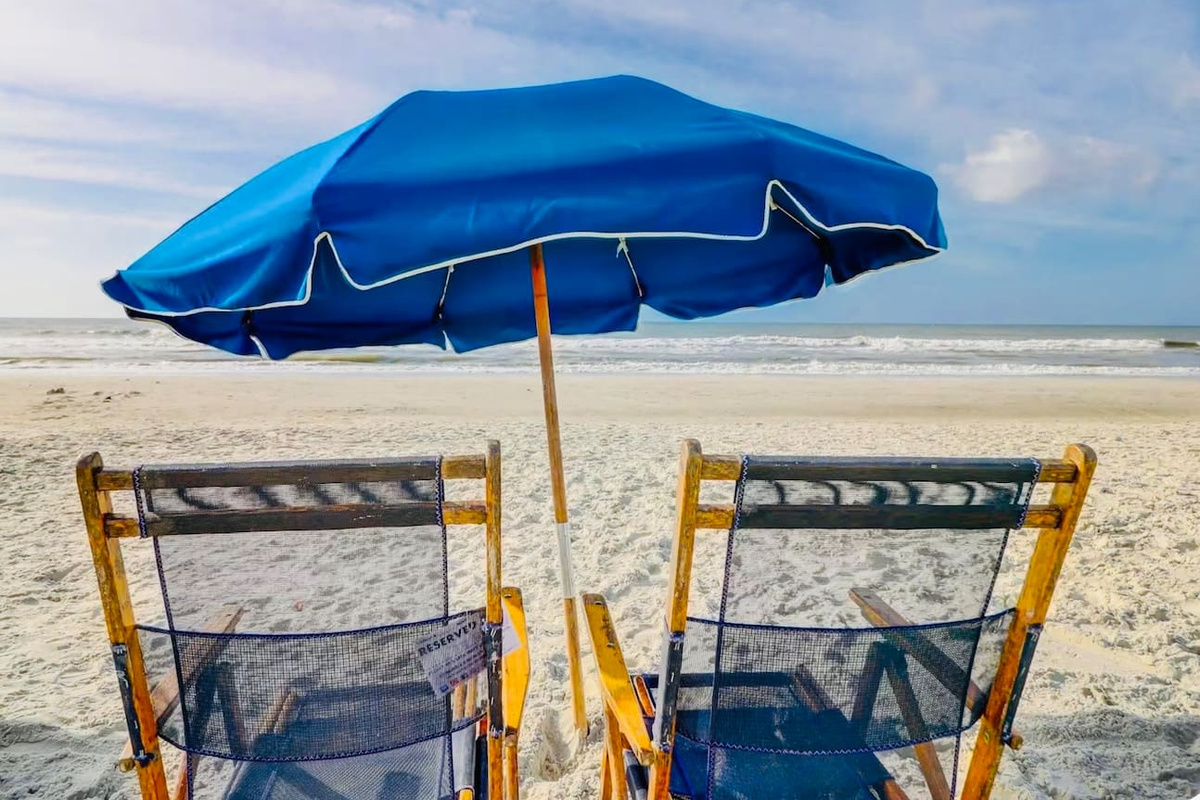 Beach chairs on Hilton Head beach
