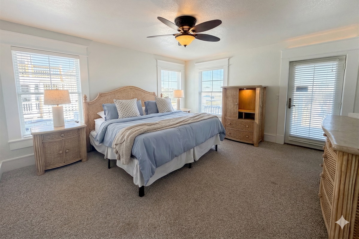 Bedroom 9 — King Master Suite with Ensuite Bathroom & Oceanfront Views | First Floor Retreat at The Mark Twain Estate, Outer Banks