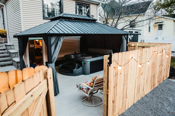 Private hot tub area!