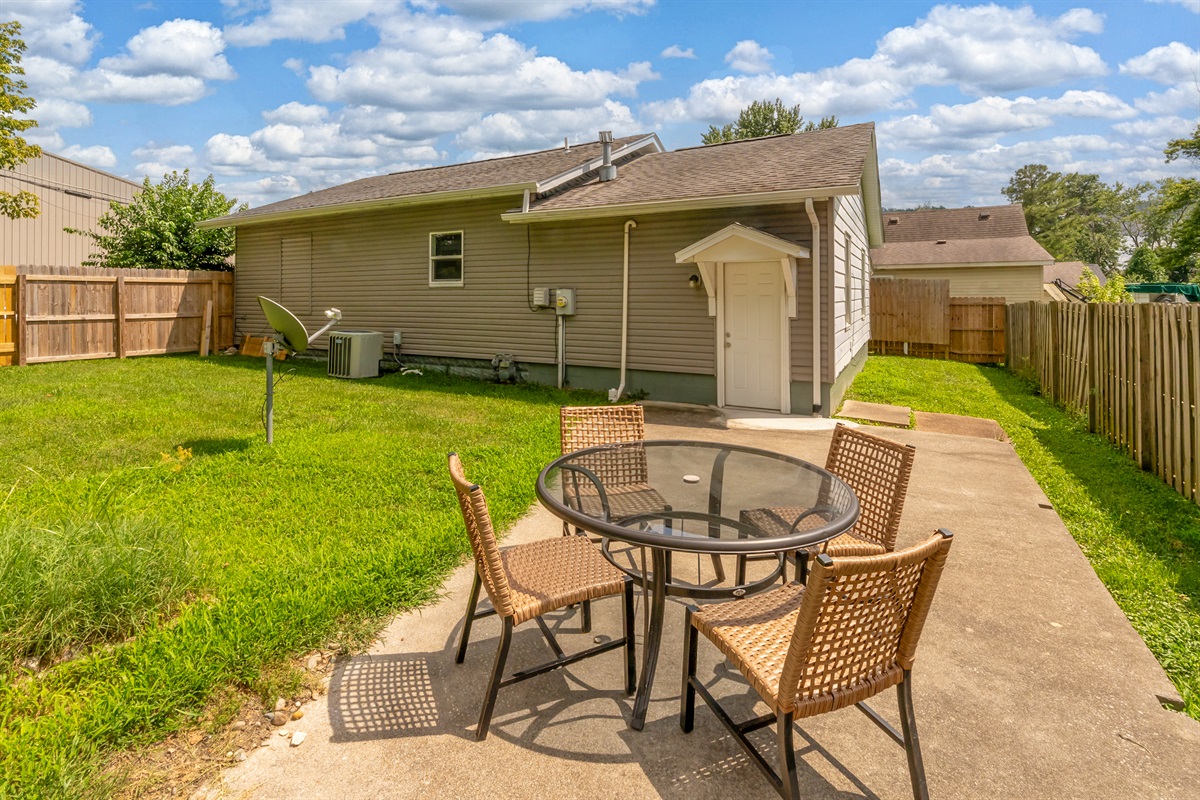 Outdoor space with privacy fence