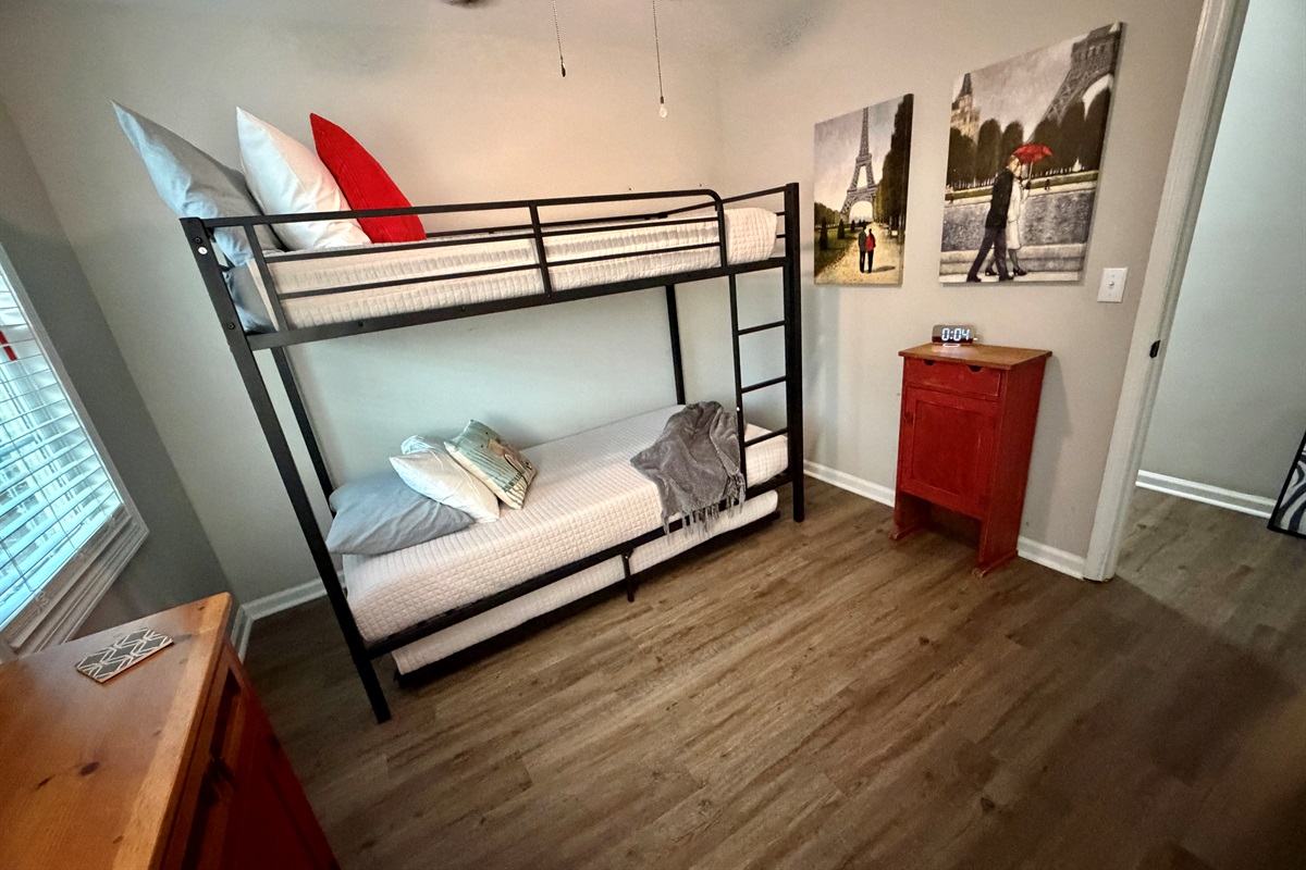 Twin XL over Twin XL Bunk Bedroom plus Twin Trundle