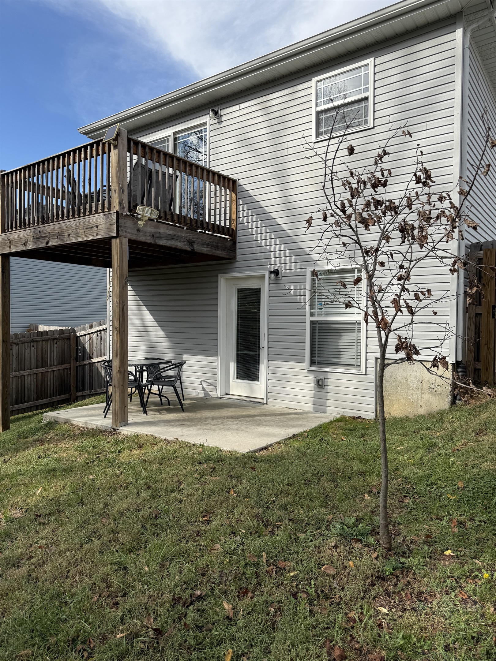 Upper deck and lower patio to relax