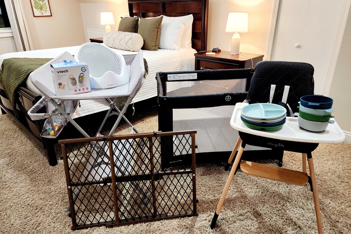 Included baby items. Always in the house & available to all guests to use.