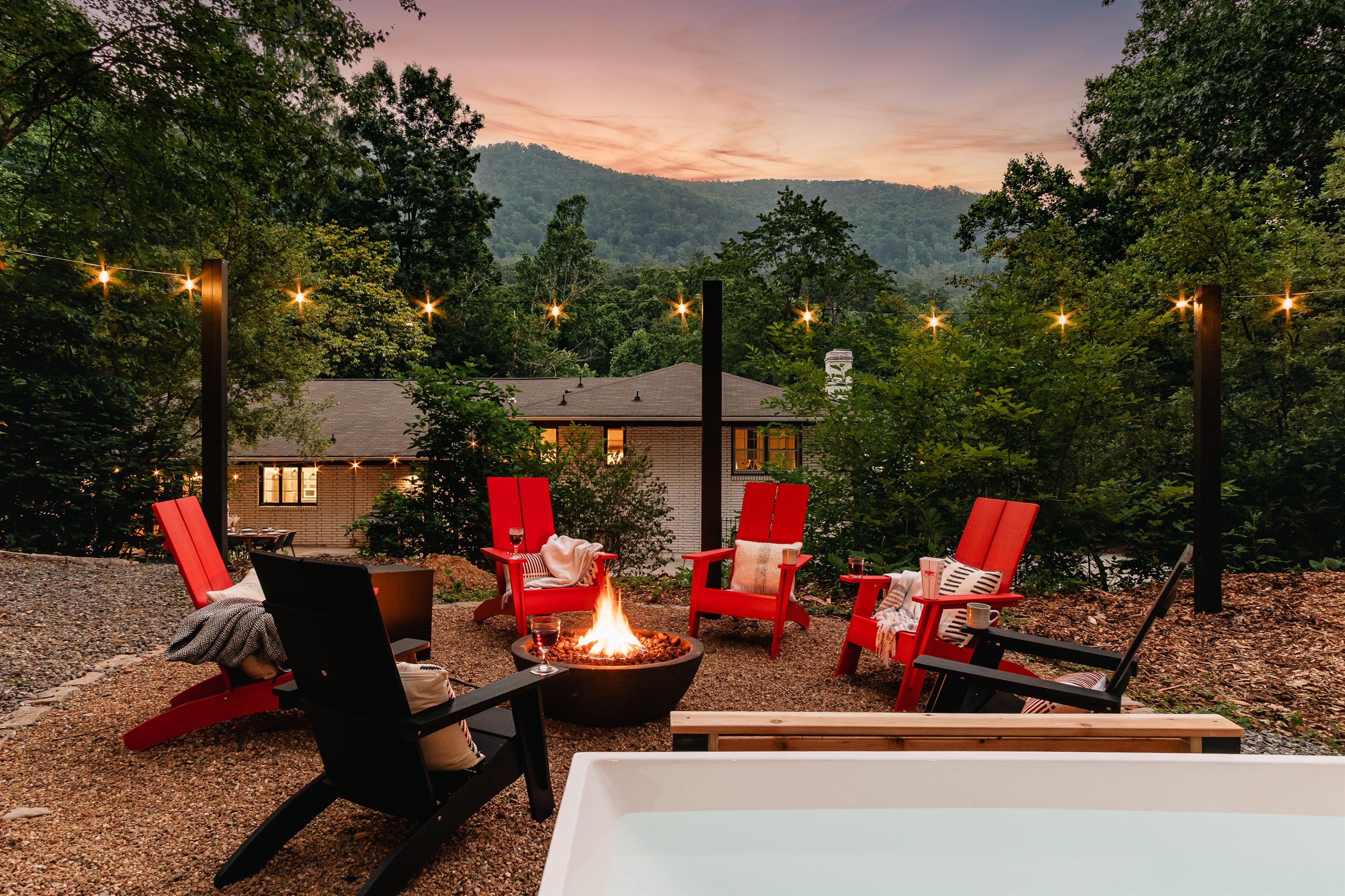 Enjoy our wellness oasis, complete with sauna, cold plunge, hot tub, and gas fire pit.